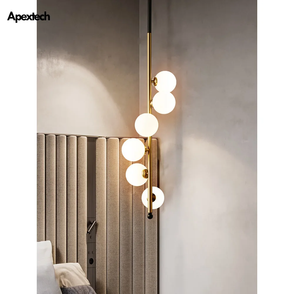 

Creative Spiral Ceiling Chandelier Glass Ball Droplight Sofa Bedside Standing Lamp Living Room Bedroom Ceiling Hanging Lights