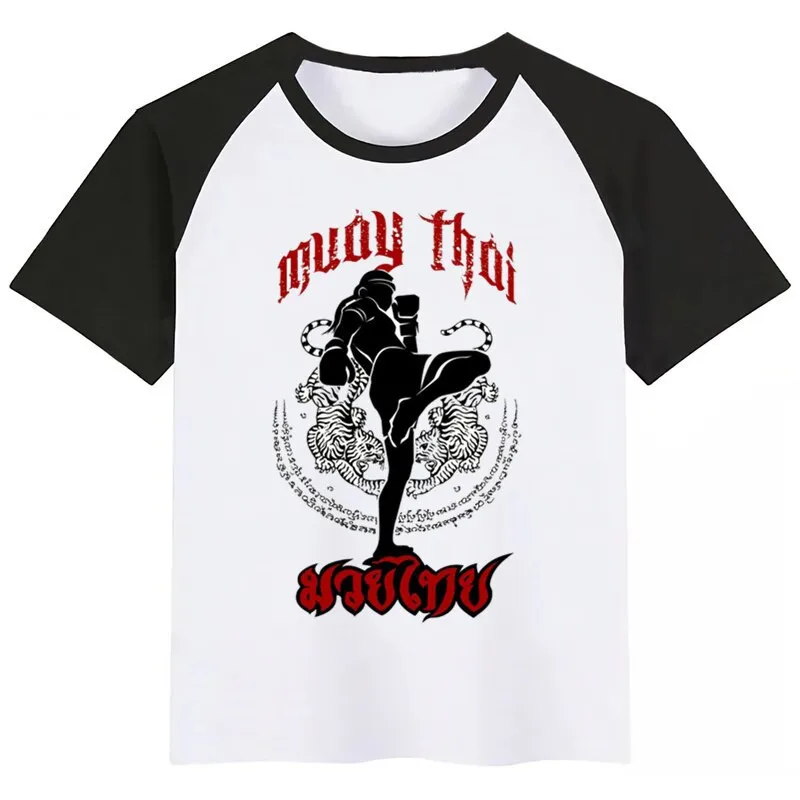 Fighting Muay Thai Fight Летний стиль Забавные милые топы для девочек модная уличная одежда Harajuku футболка для мальчиков уличная детская футболка