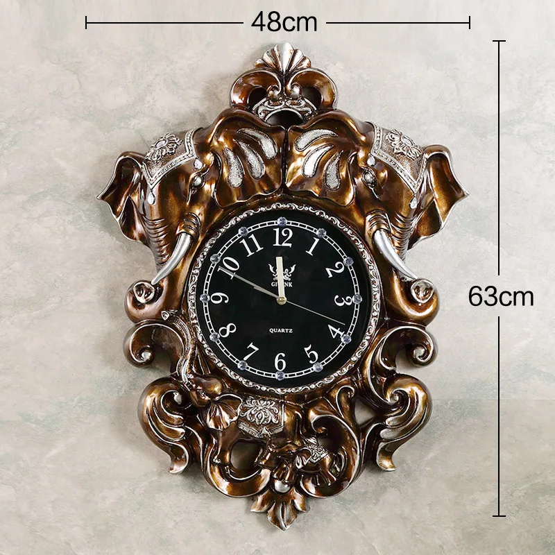 elephant statue resin wall clock C  