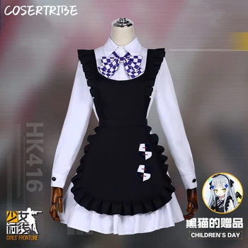 

Game Girls Frontline HK416 Black Cat Lolita Dress Outfit Cosplay Costume Full Set For Women Halloween Free Shipping New.