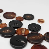 10Pcs Natural Horn Buckle Buttons for Clothing Sweater Coat Sewing Vintage Decorations DIY Accessories Round Four-hole Button 2