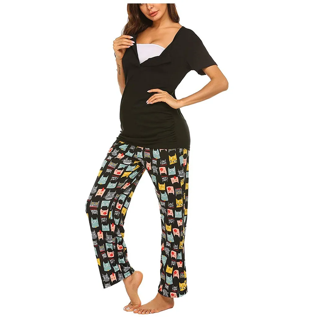 Одежда для беременных женская футболка с коротким рукавом кормящих матерей Топы