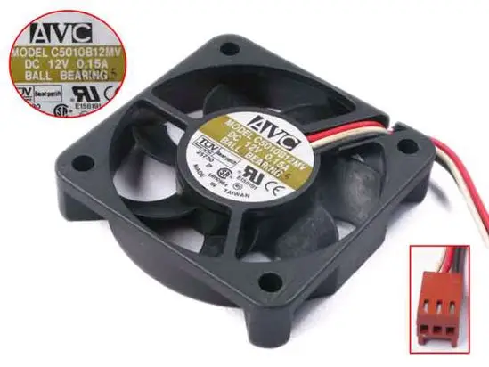 

3-проводной Вентилятор охлаждения сервера AVC C5010T12MV DC 12V 0.15A 50x50x10mm