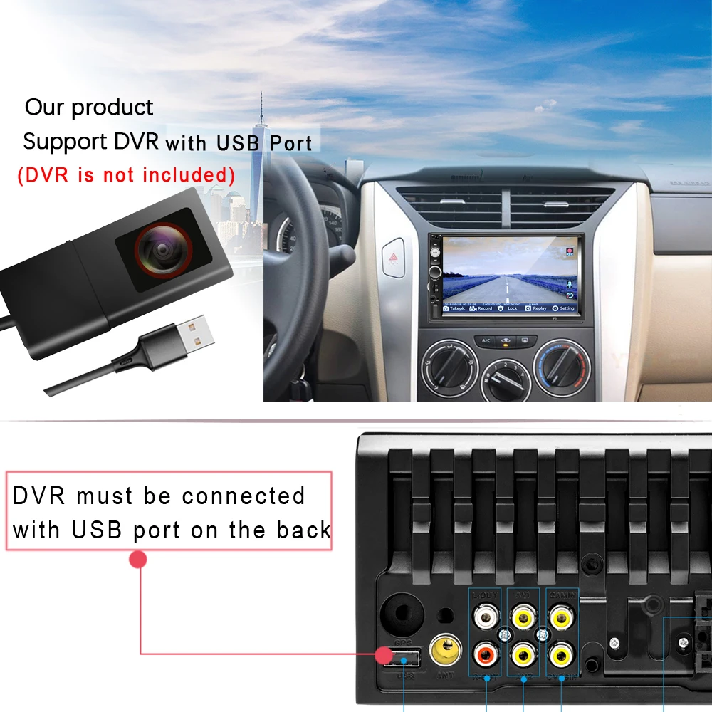 Podofo 7 ''HD Bluetooth автомобильный Радио DVR USB FM SD MP5 мультимедийный плеер сенсорный