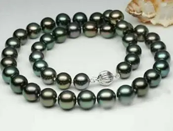 

Natural AAA 9-10mm Black Tahitian Cultured Pearl Necklace 18" 36"