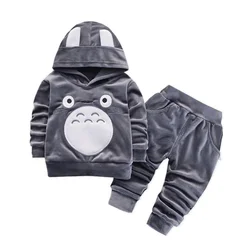 Vêtements de printemps pour enfants, 3 pièces/ensemble, sweat à capuche et pantalon de dessin animé, vêtements de sport pour bébés et tout petits 