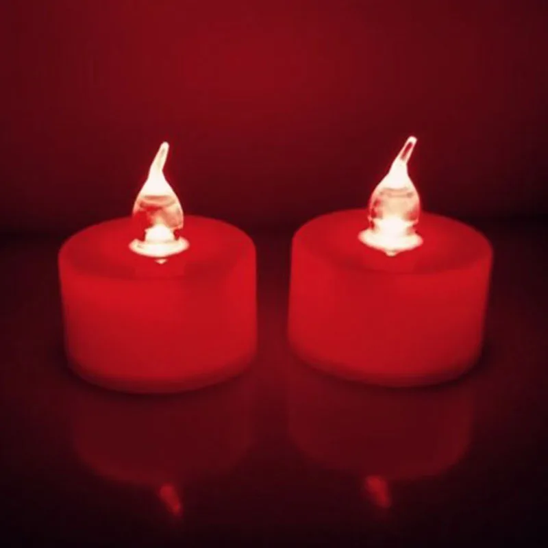 12pcs Flameless Led Tealight Tea Candles Wedding Party Light Colorful Lamp Decor