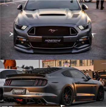 

Mustang PP Black Front Rear Bumper Splitters Side Aprons Wind Knife For Ford Mustang 2015 2016 2017
