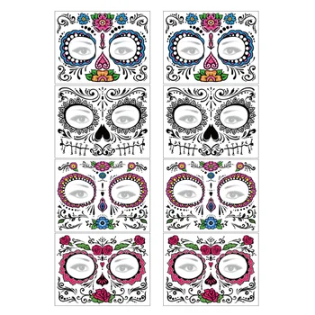 

8 Pcs Stylish Fashion Special Face Tattoo Stickers Waterproof Stickers Paper Stickers for Cosplay Halloween