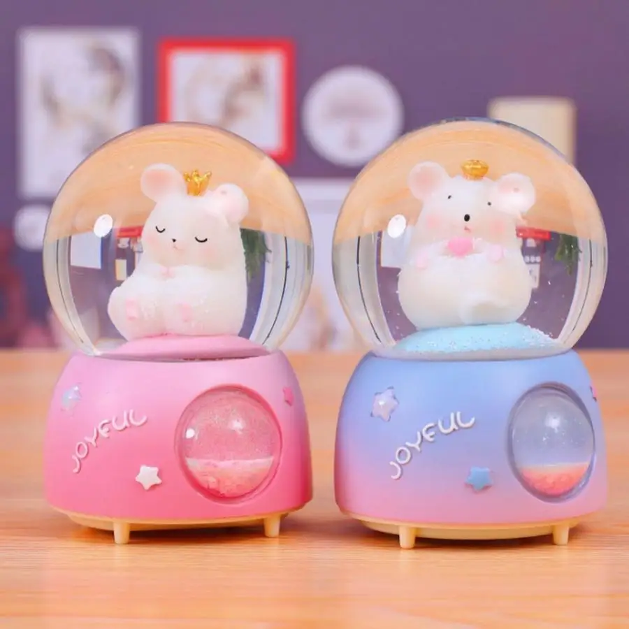 Новый милый мультфильм мышь музыкальная шкатулка музыкальный хрустальный шар