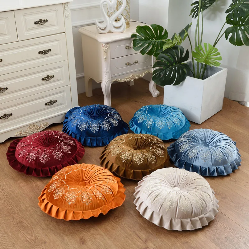 

Velvet Round Tatami Cushion Pillow Pouf Floor Cushions Seat Pillow Pad Throw Pillow Cushion Japanese Tatami cushion Chair Cushio