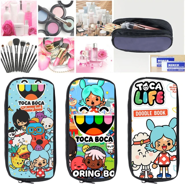 Toca boca vida mundo jogo lápis caso anime caixa de maquiagem material  escolar papelaria armazenamento 3d impressão bolsa saco cosméticos casos -  AliExpress