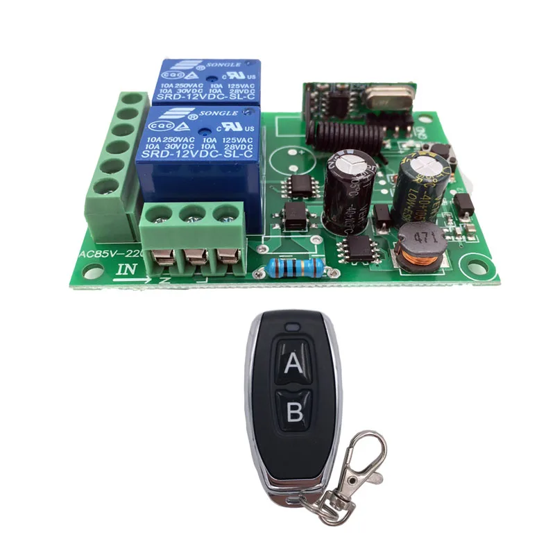 433MHzUniversalWirelessRemoteControlAC220V2CHrfRelayReceiverandTransmittersforUniversalGarageandLightControl-AliExpress