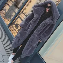 Зимнее пальто из искусственного меха, женские парки, длинная теплая куртка из искусственного меха, пальто, худи, свободное зимнее пальто, верхняя одежда, casaco feminino XIN256