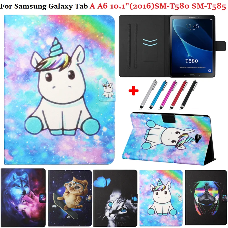 Чехол для планшета Samsung Galaxy Tab A6 10 1 в 2016 SM-T580 T585 красочный чехол из искусственной