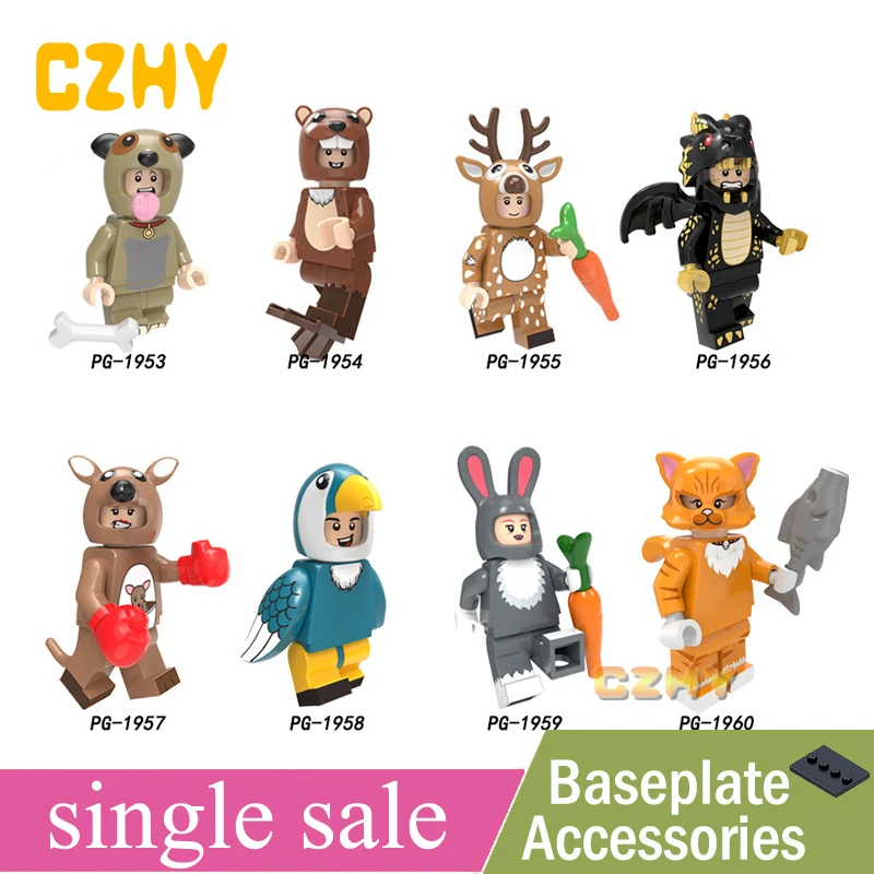 

PG8223 Single Sale Building Blocks Bricks Figures Cartoon Toucan Sika deer Kangaroo Rabbit Cat Model Toys For Children Gifts