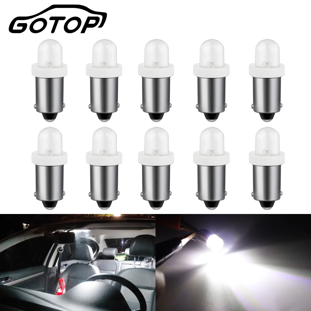 

10pcs T4W BA9S LED Blub DC 12V H6W LED Car Led Light 2835 1SMD Auto Interior Dome Map Side Bulb Car License Plate Light Parking