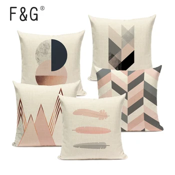 

Triangle Geometric Pillow Case Cushions for Sofa Decorative 45Cmx45Cm Square Decorative Pillows Cover Home Custom Throw Pillows
