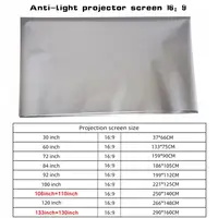 MIXITO Projector Screen Simple 16:9 Anti-Light Curtain 30 72 84 92 100 106 120 130 133 Inches Home Outdoor Office Portable 3d HD - Image 5
