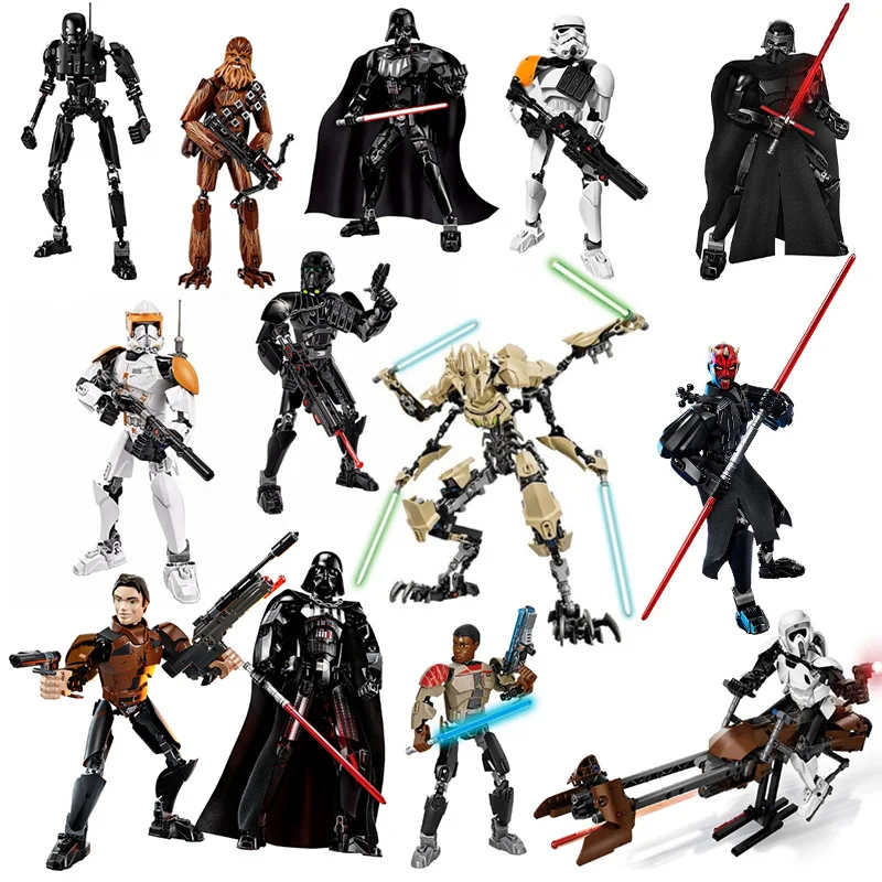 

New leping compatible Star Wars Darth Maul Jango K-2SO Darth Vader creepy humanoid building block toy gift