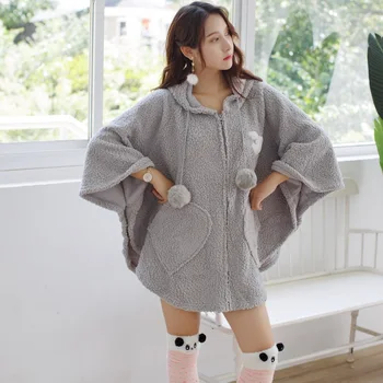 

Winter Princess Kimono Bride Kawaii Cute Sleepwear Robe Dressing Gown Plus Size Women Bathrobe with Stocking Night Robe White