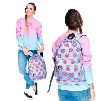 

Holo Donuts 3D Printing Backpacks Women Bag School Laptop Printing Backpack Women Bag Mochilas Mujer New Schoolbag