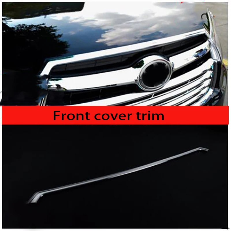 

ACCESSORIES FIT FOR TOYOTA HIGHLANDER KLUGER 2014 2015 2016 CHROME FRONT HOOD BONNET GRILL LIP MOLDING COVER TRIM BAR GARNISH