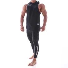 Спортивный жилет для фитнеса, мужской, быстросохнущий, дышащий, эластичный, с капюшоном, Повседневный, для баскетбола, тренировочный, влагоотводящий, стильный, модный