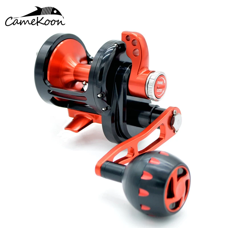 Camekoon Mulinelli Da Jigging Lento 6.3:1 Rapporto Di Trasmissione 9 + 2 Cuscinetti Pesca In Mare Ad Alta Velocità 25-30Kgs Trascinare La Bobina Da Tr