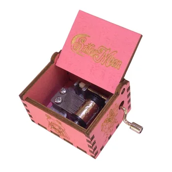 

Anime Sailor Moon Crystal Theme Handmade Engraved Wooden Music Box Crafts Cosplay