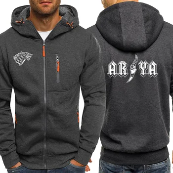 

AR YA Men Hoodies Autumn New 2019 House Of Stark Sportswear Fashion Jackets Zipper Long Sleeve Hip Hop Coat Hooded Sweatshirts