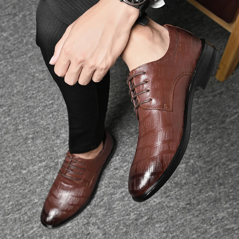 

Men's business casual leather shoes, leather comfortable, breathable, lightweight outdoor shoes, everyday all-match flat shoes