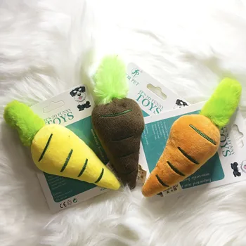 

Smiling Cheese Plush Carrot Dog Squeaky Toy Fits for Small & Middle Sized Dogs French Bull Cocker Spaniel Shiba Good Detail