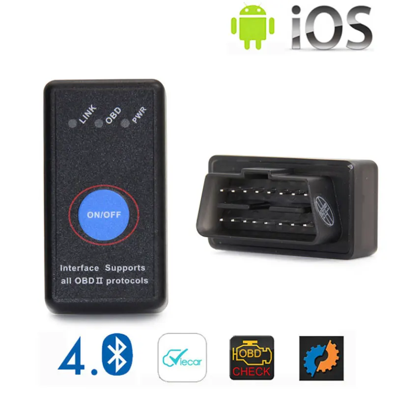 Новый мини ELM 327 Bluetooth 4 0 с выключателем питания 25K80 ELM327 V1.5 OBD2 инструмент