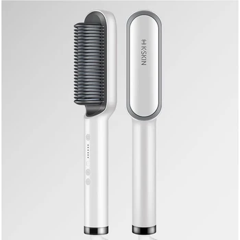 

Professional Hair Straightening Brush Electric Hair Brush Straightener Ceramic Straightening Iron LCD Screen Hair Iron