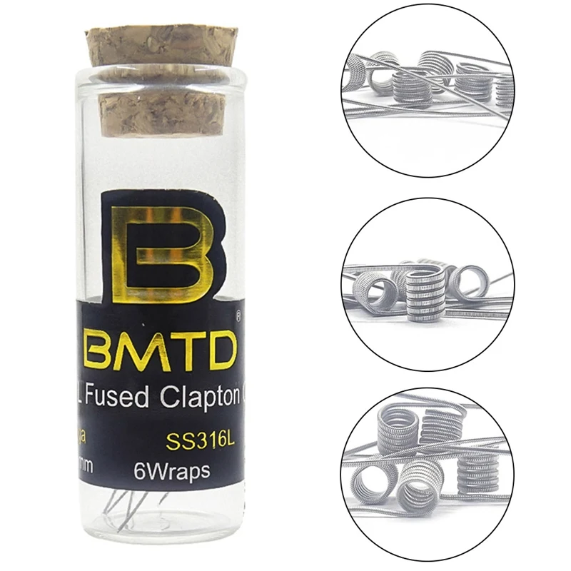 

BMTD MTL Clapton Fused Clapton Coil SS316 Prebuilt Coils For DIY MTL Vaper RDA RTA Tank Atomizers High Resistance