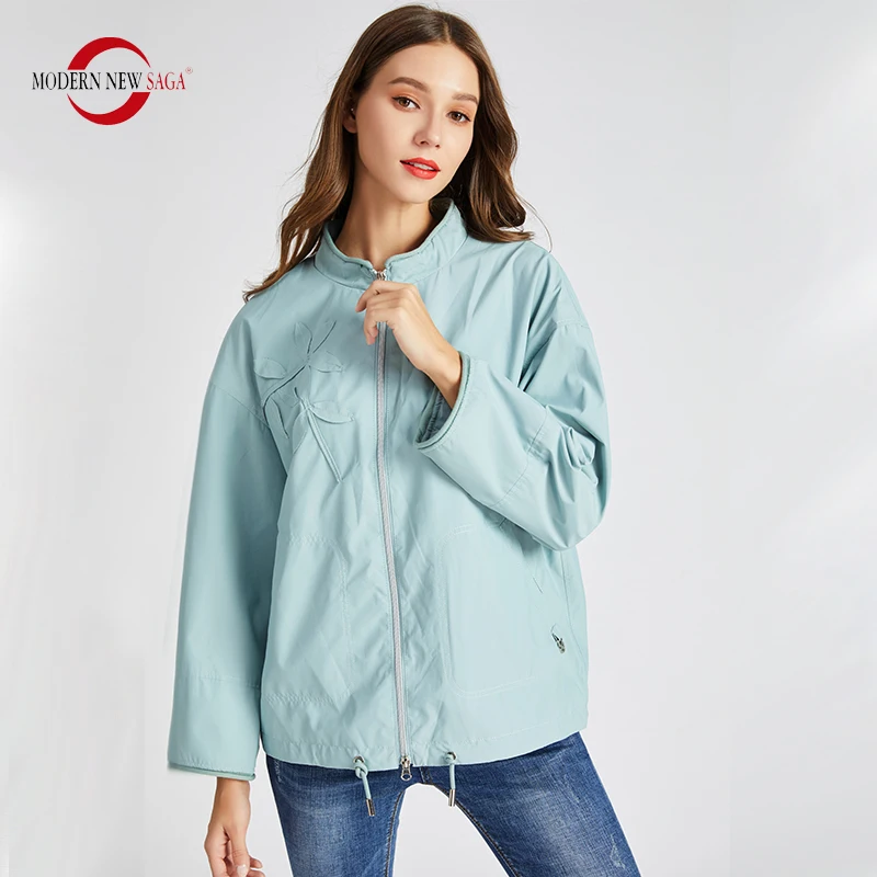 Finest MODERN SAGA 2019 Women Jacket Spring Autumn Coat Woman Casual Short Jacket Windbreaker Womens Jack