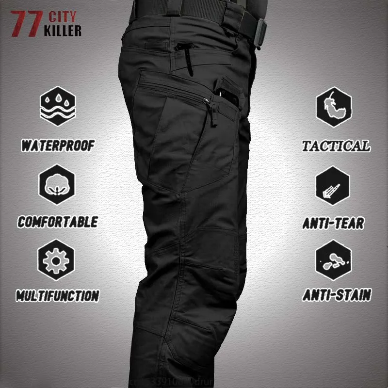 Mens Military Tactical Pants Combat Cargo Army City Casual Waterproof Camouflage 