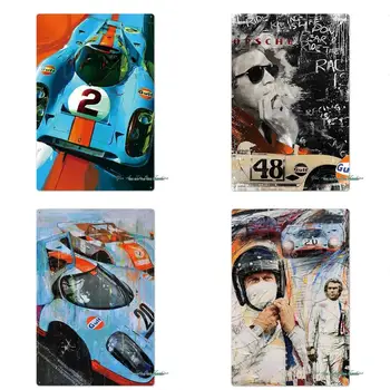 

Gulf Metal Tin Sign Racing Team Art Wall Decor Board Retro Pub Cafe Bar Funny Tin Shabby Plaque Iron Poster Pub Wall Stickers