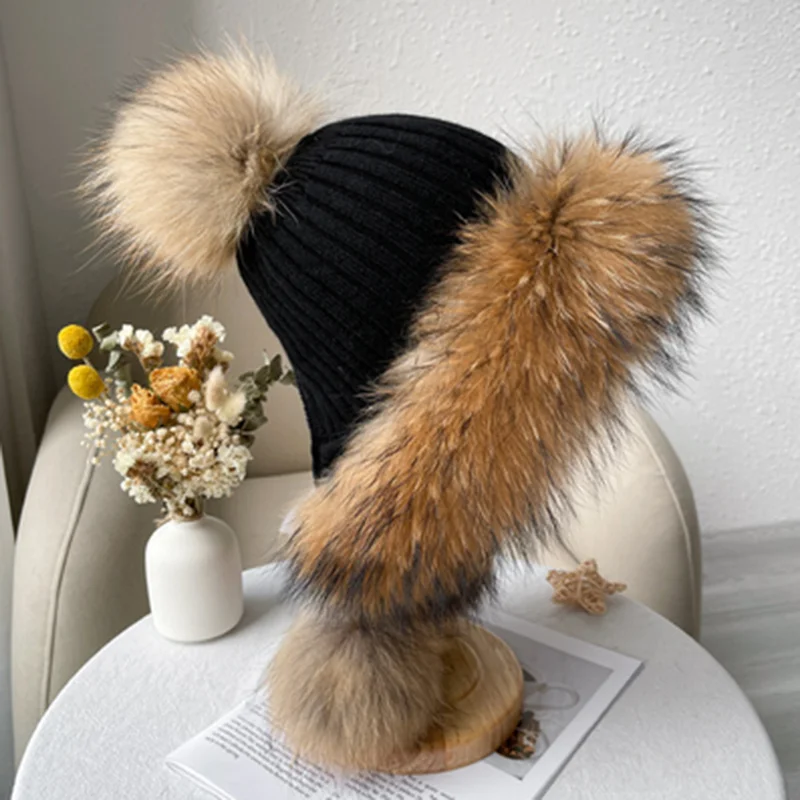 

CX-C-247B Fashion Genuine Fox Fur Leather Winter Russia Fur Hat ~ DROP SHIPPING