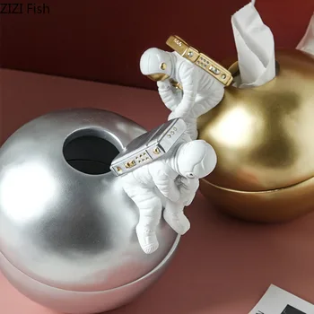 

Removable Tissue Box Coffee Table Desktop Cosmonaut Napkin Holder Box Astronaut Storage Ornaments Nordic Home Decoration
