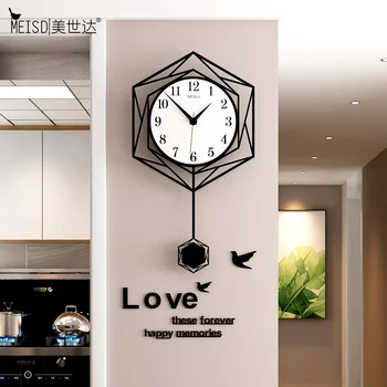

MEISD Acrylic Wall Decor Clocks Pendulum Wall Stickers Modern Silent Metal Needle Quartz Watch Home Living Room Horloge Hot Sale