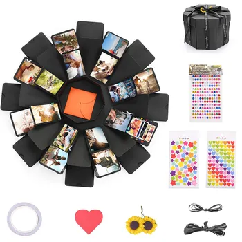 

Explosion Box DIY Photo Album Gift Box with 5 Layers 8 Faces for Wedding Birthday Anniversary Gift P7Ding