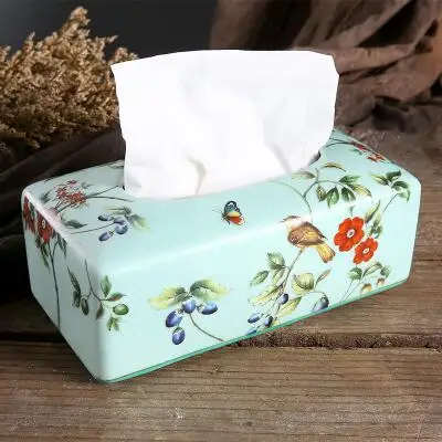 Китайский цветок и птица искусство керамическая мыльница диспенсер шкатулка мыльница зубная щетка держатель полоскание чашки аксессуары для ванной комнаты Набор - Цвет: Paper Box