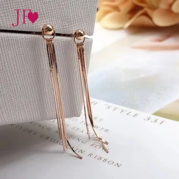 

JF long fairy earrings female simple temperament ear line was thin face earrings net red trend earrings Valentine's Day jewelry