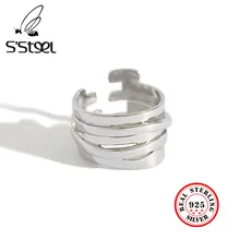 S'STEEL Designer Rings For Women 925 Sterling Silver Korea Minimalist Personalized Open Ring Joyas De Plata 925 Mujer Jewellery