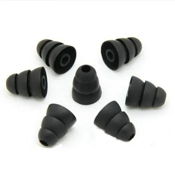 

10PCS Three Layer Tips Silicone Black Earbud In-Ear Earphone Covers Cap Replacement Earplug For Phone
