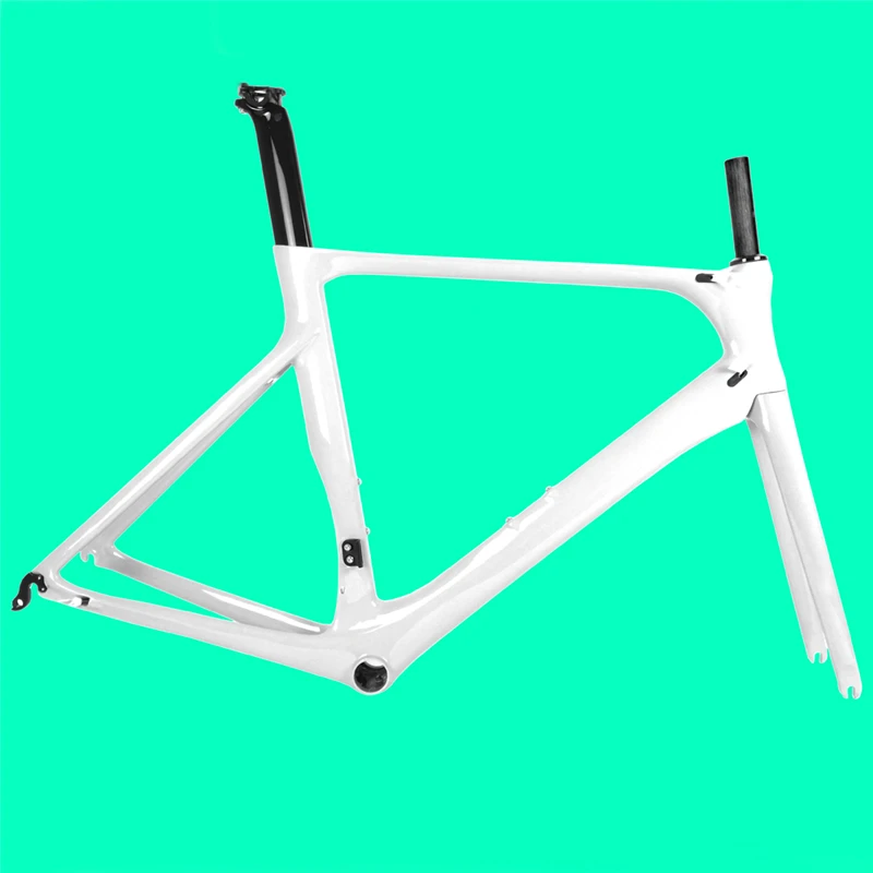 Spcycle 700C Aero Carbon Road Bike Frame T1000 Carbon Road Bicycle Frame DI2& Machinery Racing Bicycle Carbon Frameset BB86 - Цвет: White Glossy