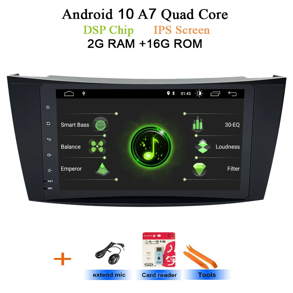 " ips DSP, 4 ГБ, 64 ГБ, Android 10 автомобиля gps для Mercedes W211 W219 W463 CLS350 CLS500 CLS55 E200 E220 E240 E270 E280 - Цвет: DSP-IPS A7 2G