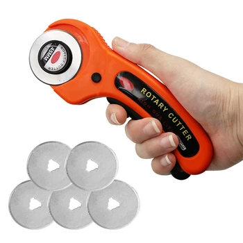 

5 pcs Blades 45mm Rotary Cutter Set for Fabric Paper Vinyl Circular Cut Cutting Disc Patchwork Leather Craft Sewing Tool Knife